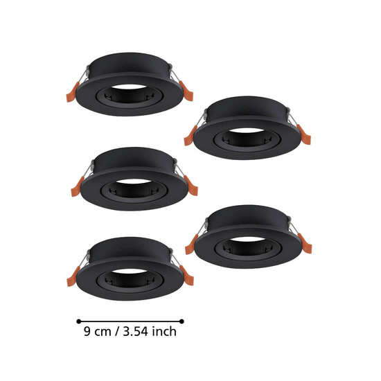 Eglo Einbauspot Barranco 5-flammig GU10 Schwarz Ø9cm 902229