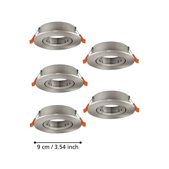 Eglo Einbauspot Barranco 5-flammig GU10 Nickel-matt Ø9cm 902233