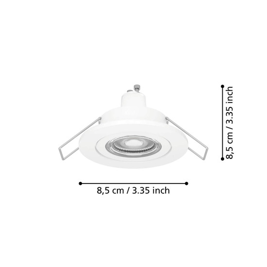 Eglo LED Einbauspot Barranco GU10 4,5W warmweiss 3000K IP44 Weiss Ø8cm 902234