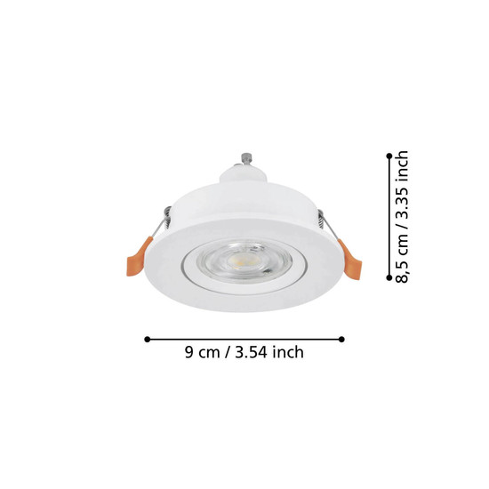 Eglo LED Einbauspot Barranco GU10 4,5W warmweiss 3000K Weiss Ø9cm 902241