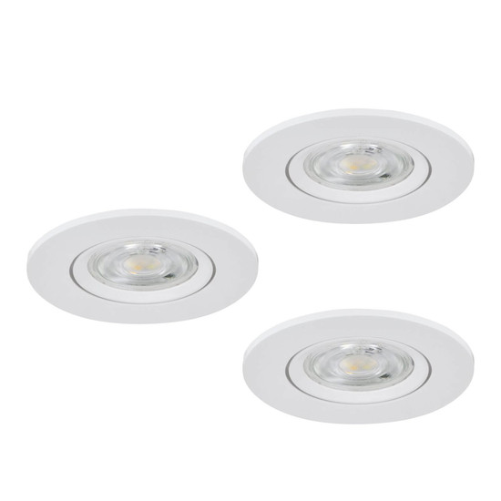Eglo LED Einbauspot Barranco 3-flammig GU10 3x 4,5W neutralweiss 4000K IP44 Weiss Ø8cm 902248