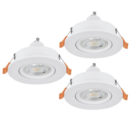 Eglo LED Einbauspot Barranco 3-flammig GU10 3x 4,5W neutralweiss 4000K Weiss Ø9cm 902255