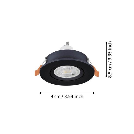 Eglo LED Einbauspot Barranco GU10 4,5W neutralweiss 4000K Schwarz Ø9cm 902256