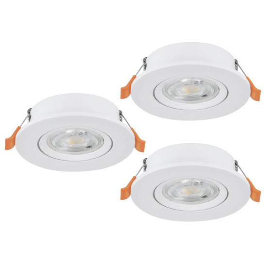 Eglo LED Einbauspot Barranco 3-flammig 3x 4,8W CCT warm-/neutral-/tageslichtweiss 2700/4000/6500K Weiss Ø9cm 902262