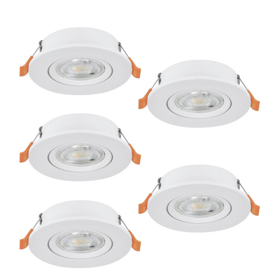 Eglo LED Einbauspot Barranco 5-flammig 5x 4,8W CCT warm-/neutral-/tageslichtweiss 2700/4000/6500K Weiss Ø9cm 902263