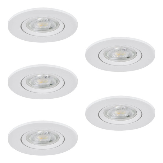Eglo LED Einbauspot Barranco 5-flammig 5x 4,8W CCT warm-/neutral-/tageslichtweiss 2700/4000/6500K Weiss Ø9cm 902263