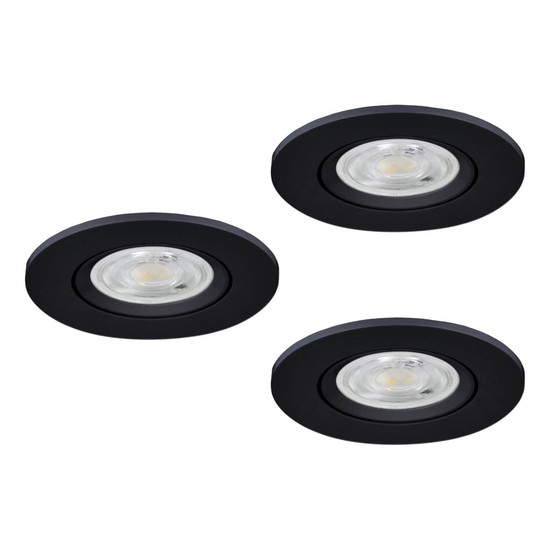 Eglo LED Einbauspot Barranco 3-flammig 3x 4,8W CCT warm-/neutral-/tageslichtweiss 2700/4000/6500K Schwarz Ø9cm 902265