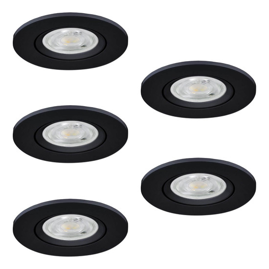 Eglo LED Einbauspot Barranco 5-flammig 5x 4,8W CCT warm-/neutral-/tageslichtweiss 2700/4000/6500K Schwarz Ø9cm 902266