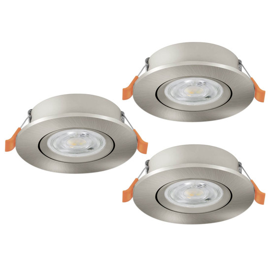 Eglo LED Einbauspot Barranco 3-flammig 3x 4,8W CCT warm-/neutral-/tageslichtweiss 2700/4000/6500K Nickel-matt Ø9cm 902268