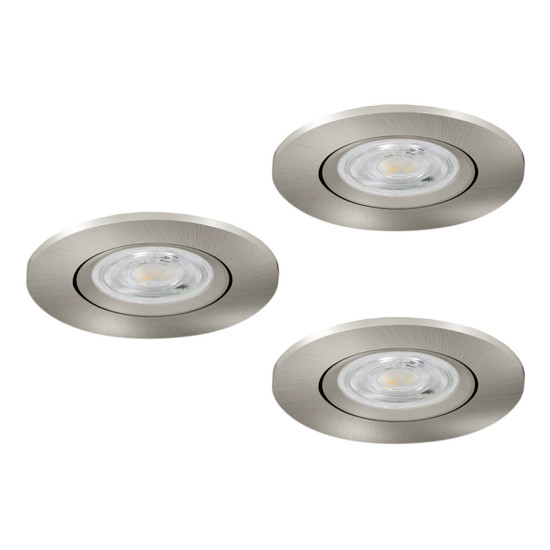Eglo LED Einbauspot Barranco 3-flammig 3x 4,8W CCT warm-/neutral-/tageslichtweiss 2700/4000/6500K Nickel-matt Ø9cm 902268