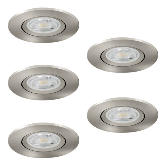 Eglo LED Einbauspot Barranco 5-flammig 5x 4,8W CCT warm-/neutral-/tageslichtweiss 2700/4000/6500K Nickel-matt Ø9cm 902269
