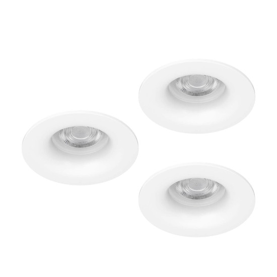 Eglo LED Einbauspot Salabate 3-flammig 3x 5W CCT warm-/neutral-/tageslichtweiss 2700/4000/6500K IP65 Weiss Aluminium Ø9cm 902272