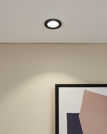 Eglo LED Einbauspot Salabate 5W CCT warm-/neutral-/tageslichtweiss 2700/4000/6500K IP65 Schwarz Aluminium Ø9cm 902273