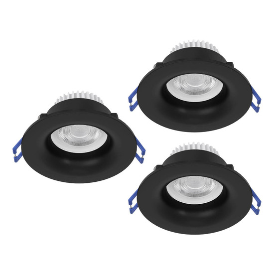 Eglo LED Einbauspot Salabate 3-flammig 3x 5W CCT warm-/neutral-/tageslichtweiss 2700/4000/6500K IP65 Schwarz Aluminium Ø9cm 902274