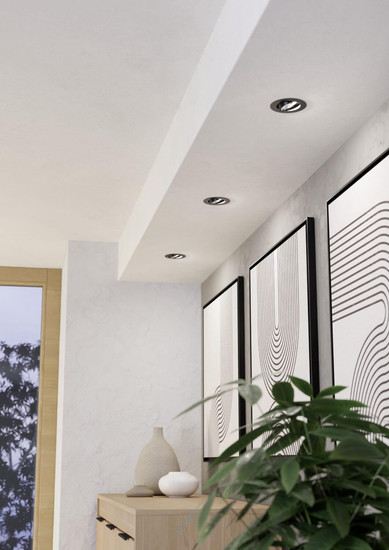 Eglo LED Einbauspot Saliceto 3-flammig dimmbar 3x 6,4W neutralweiss 4000K Schwarz Aluminium Ø9cm 902281