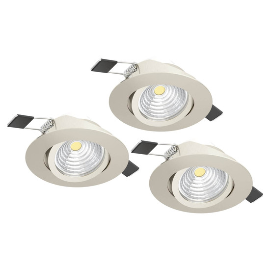 Eglo LED Einbauspot Saliceto 3-flammig dimmbar 3x 6,4W neutralweiss 4000K Nickel-matt Aluminium Ø9cm 902282