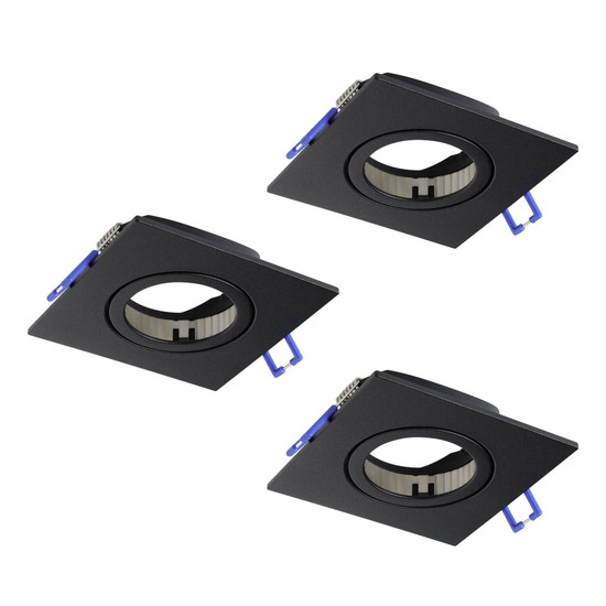 Eglo LED Einbauspot Saliceto 3-flammig dimmbar 3x 6,4W neutralweiss 4000K Schwarz Aluminium 9x9cm 902285