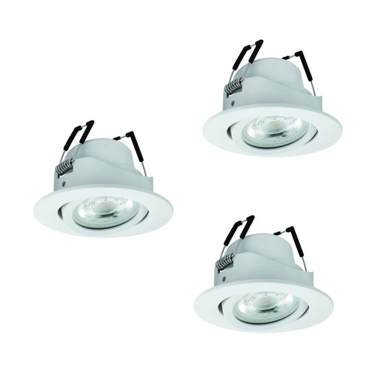 Eglo LED Einbauspot Saliceto-Z Smart 3-flammig dimmbar 3x 4,9W RGB CCT warm-/tageslichtweiss 2700-6500K Zigbee Weiss Aluminium Ø9cm 902286