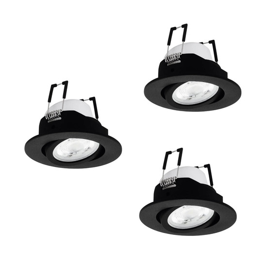Eglo LED Einbauspot Saliceto-Z Smart 3-flammig dimmbar 3x 4,9W RGB CCT warm-/tageslichtweiss 2700-6500K Zigbee Schwarz Aluminium Ø9cm 902287