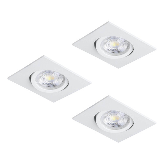 Eglo LED Einbauspot Saliceto 3-flammig dimmbar 3x 6,4W neutralweiss 4000K Weiss Aluminium 9x9cm 902328