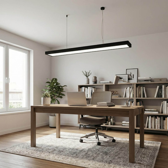 Eglo LED Panel Pietrangeli 34,4W CCT warm-/neutral-/tageslichtweiss 2700/4000/6500K Schwarz Aluminium 118,5x20cm 902353