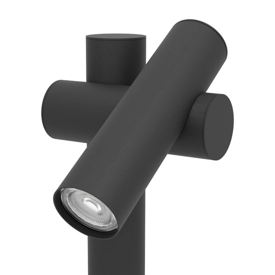 Eglo LED Außen-Stehleuchte Fossignano 4,3W warmweiss 3000K IP44 Schwarz-struktur Klar Aluminium 70cm 902385