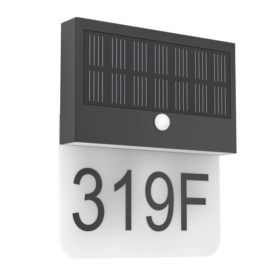 Eglo LED Solar-Wandleuchte Conettimara 5,5W warmweiss 3000K Bewegungsmelder IP44 Schwarz-struktur Milchweiss mit Sensor 23x20cm 902412