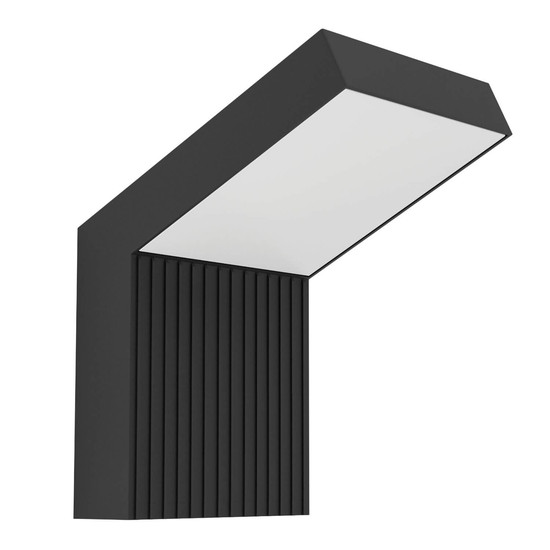 Eglo LED Außen-Wandleuchte Grottazzolina 8,1W warmweiss 3000K IP65 Schwarz-struktur Milchweiss Aluminium 17,5x13,5cm 902413