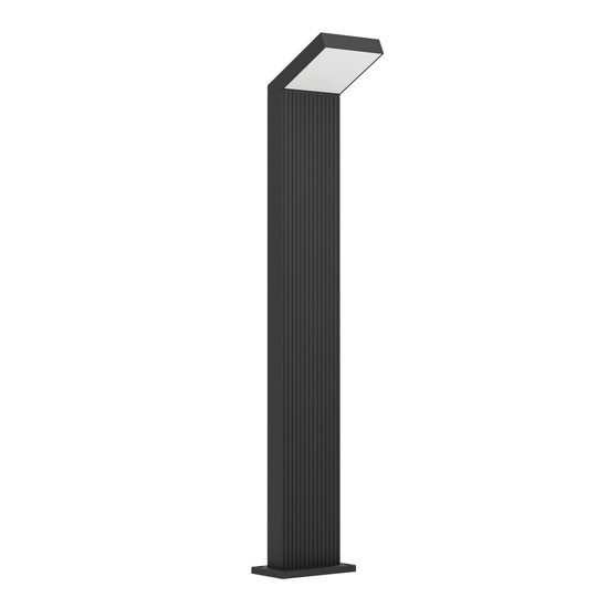 Eglo LED Außen-Fluter Grottazzolina 8,1W warmweiss 3000K IP65 Schwarz-struktur Milchweiss Aluminium 80x16cm 902415