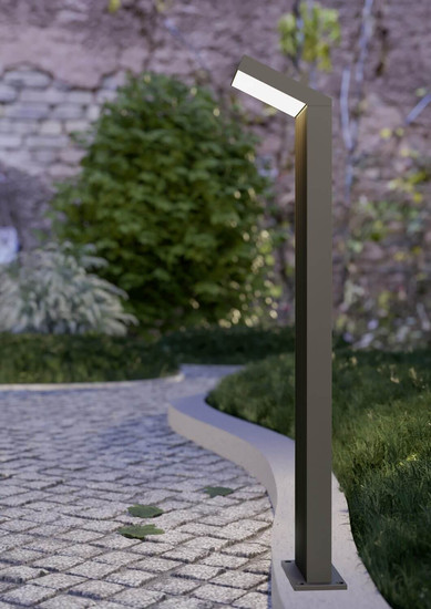 Eglo LED Außen-Fluter Grottazzolina 8,1W warmweiss 3000K IP65 Schwarz-struktur Milchweiss Aluminium 80x16cm 902415