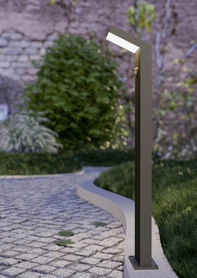 Eglo LED Außen-Fluter Grottazzolina 8,1W warmweiss 3000K Bewegungsmelder IP65 Schwarz-struktur Milchweiss Aluminium 80x16cm 902416