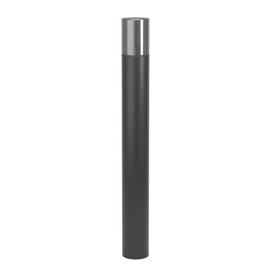 Eglo Außen-Stehleuchte Cropani E27 IP54 Schwarz-matt Schwarz-grau-transparent Glas 80cm 902443