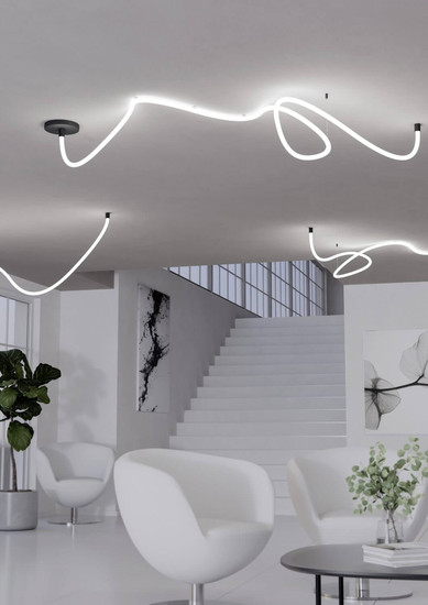 Eglo LED Lichtschlauch Glow RGBW dimmbar 27W RGB warmweiss 3000K Schwarz-struktur Aluminium 3m 902545