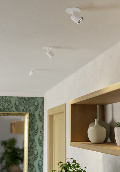 Eglo LED Spot Mengibar Tube dimmbar 4,8W CCT warm-/neutral-/tageslichtweiss 2700/4000/6500K Weiss matt Ø9cm 902906