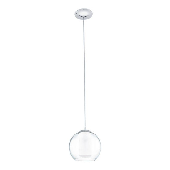 Eglo 92761 BOLSANO E27 Hängeleuchte Ø200mm Chrom Weiss Klar