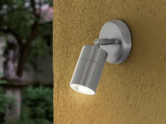 Eglo 93268 STOCKHOLM 1 LED Außen-Wand-/Deckenleuchte 4,6W Ø100mm Edelstahl IP44 9002759932688