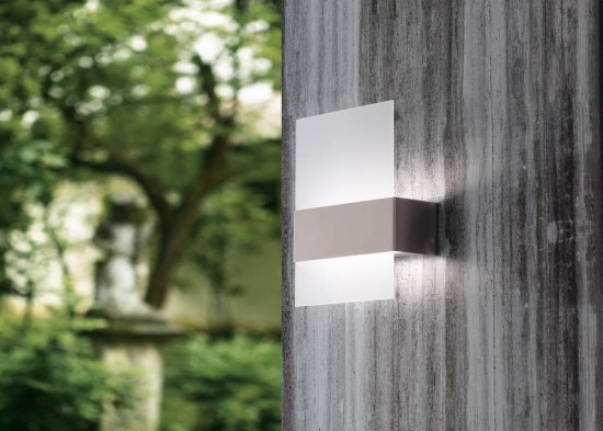 Eglo 93438 NADELA LED Außen-Wandleuchte 2X2,5W Edelstahl Weiss Warmweiss IP44