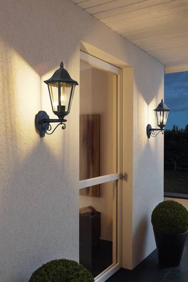 Eglo 93457 NAVEDO E27 Außen-Wand-/Deckenleuchte uplight Schwarz Silber-Patina IP44