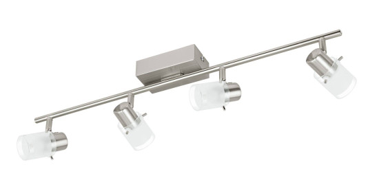 Eglo 93704 Orvieto 1 LED Spot 4x3.3W Stahl nickel-matt weiss klar