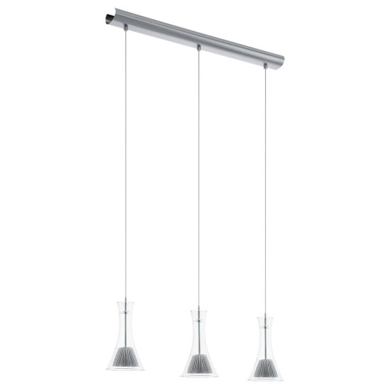 Eglo 93793 Musero LED Hängeleuchte 3x5.4W Stahl Alu nickel-matt klar
