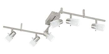 Eglo 93851 Orvieto 1 LED Spot 6x3.3W Stahl nickel-matt weiss klar