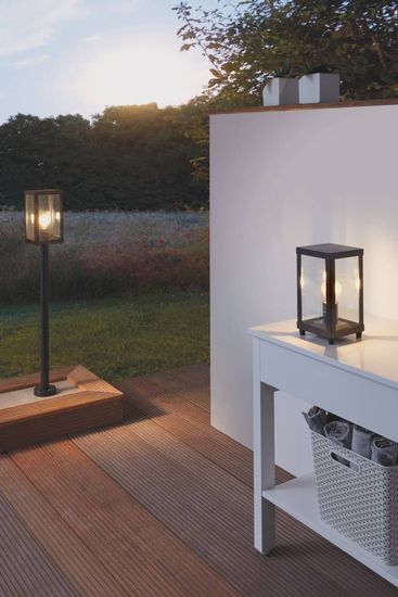 Eglo 94833 ALAMONTE 1 E27 Außen-Stehleuchte 150x150mm Schwarz IP44