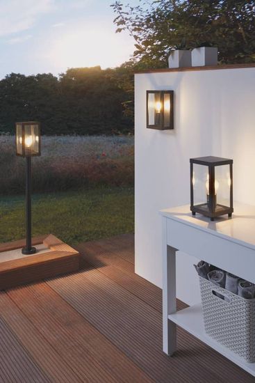 Eglo 94833 ALAMONTE 1 E27 Außen-Stehleuchte 150x150mm Schwarz IP44