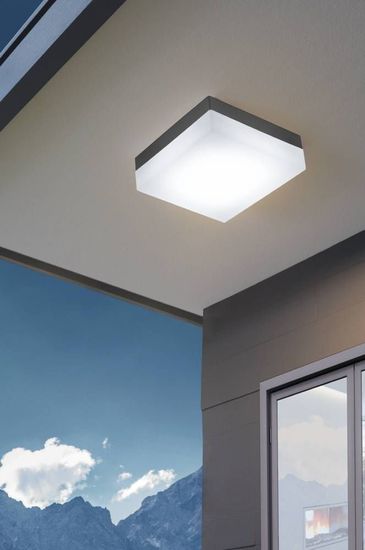 Eglo 94872 SONELLA LED Außen-Wand-/Deckenleuchte 8,2W Anthrazit Weiss Warmweiss IP44