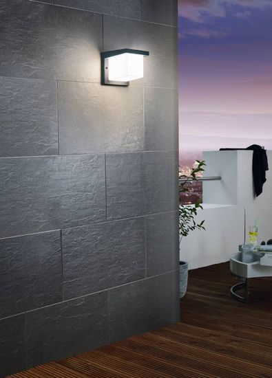 Eglo 95097 DESELLA 1 LED Außen-Wand-/Deckenleuchte 10W Anthrazit Weiss Warmweiss IP55