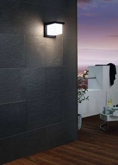 Eglo 95097 DESELLA 1 LED Außen-Wand-/Deckenleuchte 10W Anthrazit Weiss Warmweiss IP55