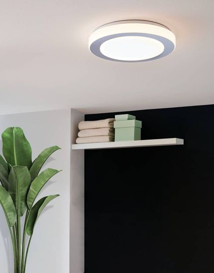 Eglo 95283 LED CARPI LED Wand-/Deckenleuchte 3x7,3W Ø385mm Weiss Chrom Warmweiss IP44