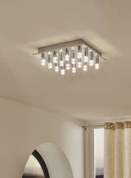 Eglo 95363 Teocelo LED Deckenleuchte 17,6W Quadrat-Leuchte Chrom