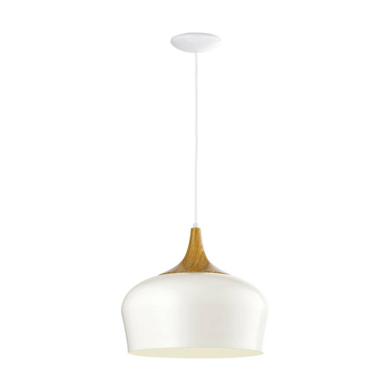 Eglo 95383 Obregon Pendelleuchte E27 Stahl Creme Eiche