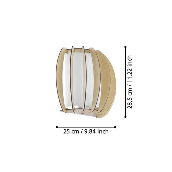 Eglo 95602 STELLATO 1 E27 Wandleuchte Weiss Ahorn